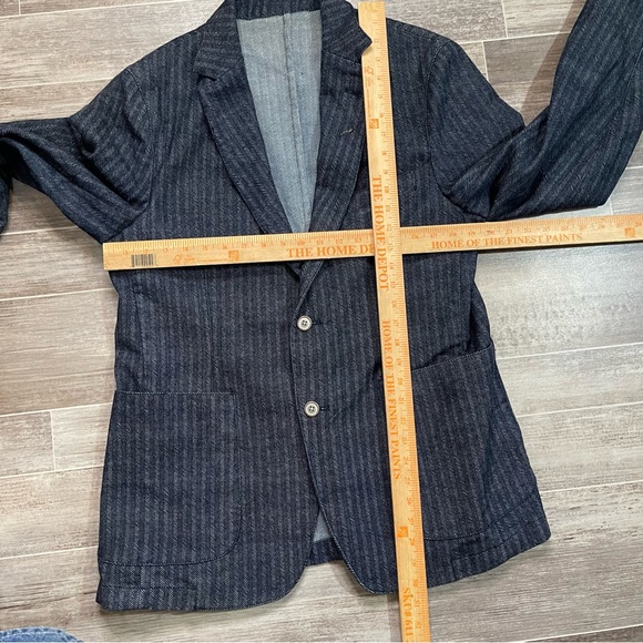 Scott James Denim Pin Stripe Blazer Dark Wash - Picture 8 of 8
